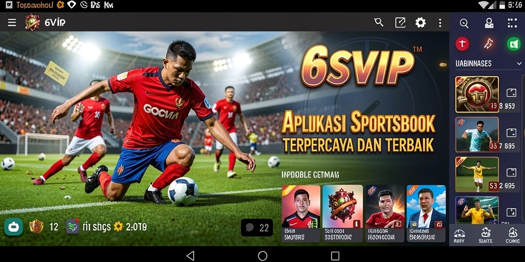 Screenshot utama 6SVIP menampilkan tampilan antarmuka sportsbook.