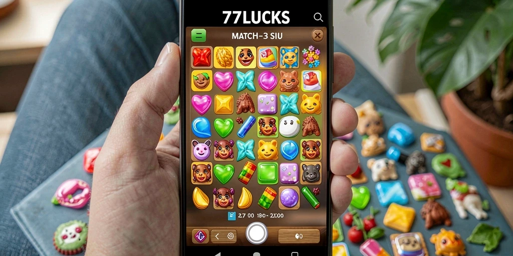 Tampilan gameplay <strong>77LUCKS</strong> dengan kombinasi warna-warni yang menarik.