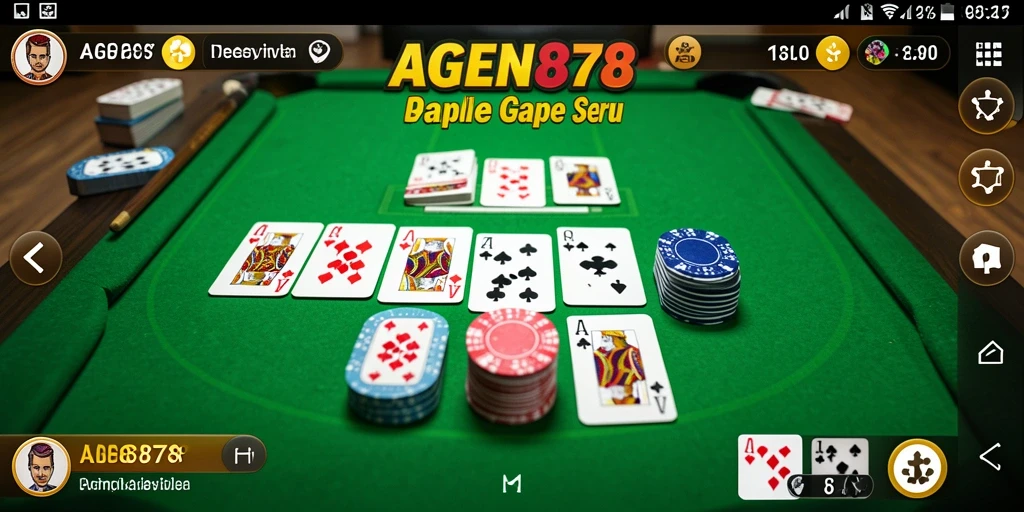 Tampilan gameplay seru dari aplikasi AGEN878 saat bermain Gaple.