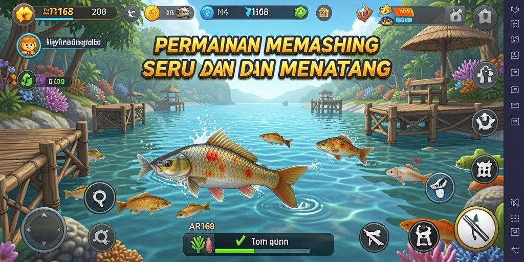 Tampilan gameplay AIR168 dengan aksi menangkap ikan yang mendebarkan.