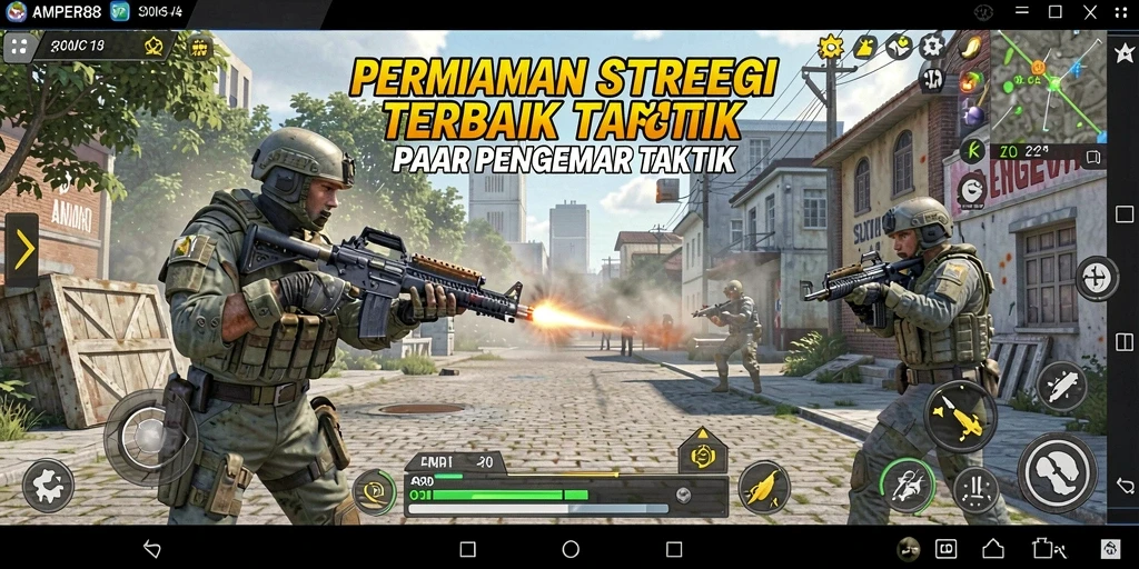 Tampilan gameplay AMPER88 yang menegangkan dengan berbagai pilihan strategi.