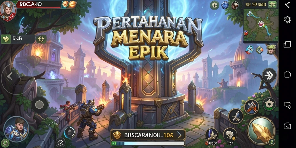 Tampilan gameplay <strong>BBCA4D</strong> yang penuh aksi dalam pertahanan menara.
