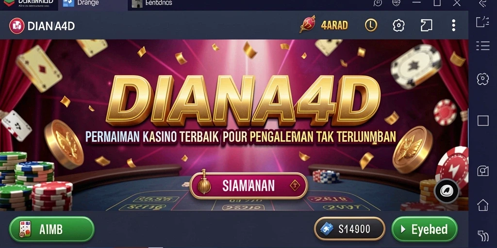 Tampilan menarik dari DIANA4D saat bermain Kasino dan meraih kemenangan.