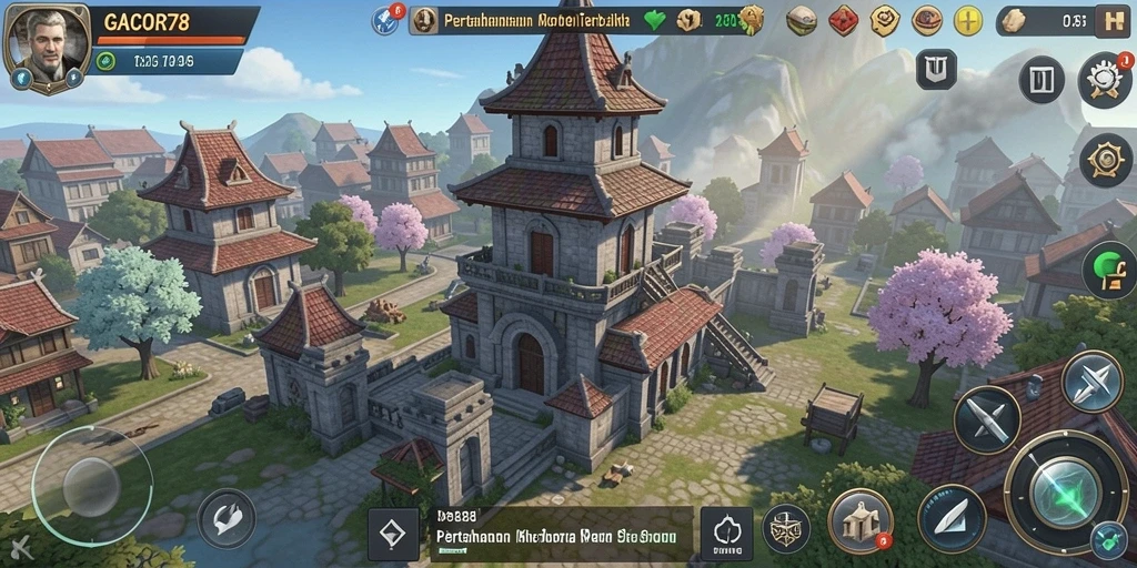Tampilan gameplay menarik dari GACOR78 dalam mode Tower Defense.