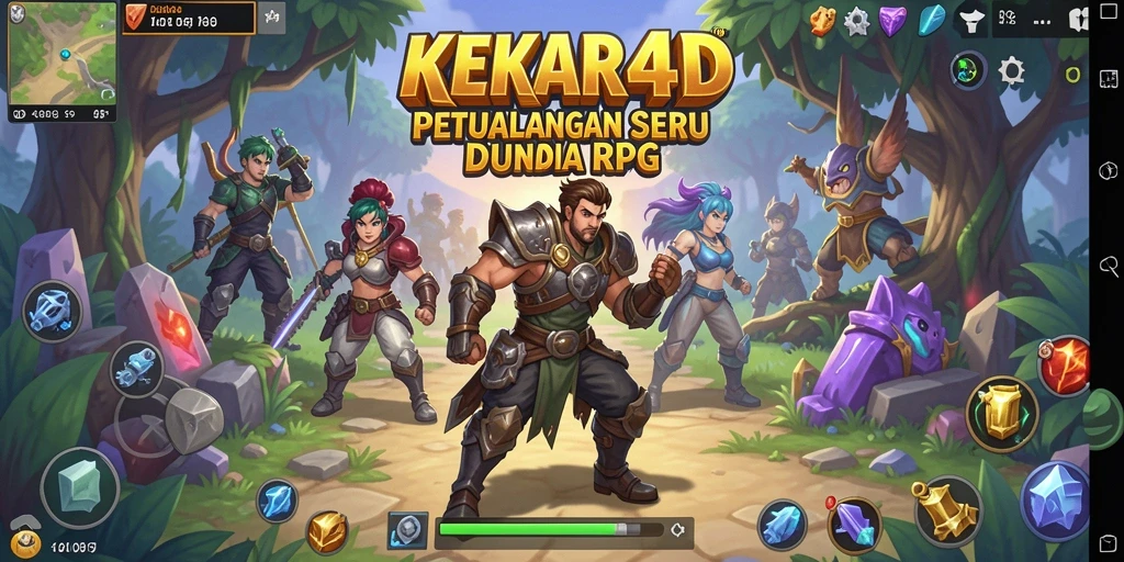 Tampilan gameplay seru dalam KEKAR4D dengan karakter yang beragam.