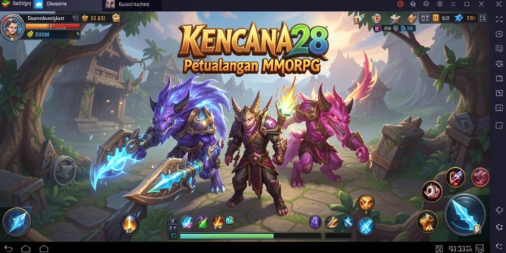 Tangkapan layar gameplay KENCANA28 menampilkan aksi pertarungan yang mendebarkan di dunia MMORPG.