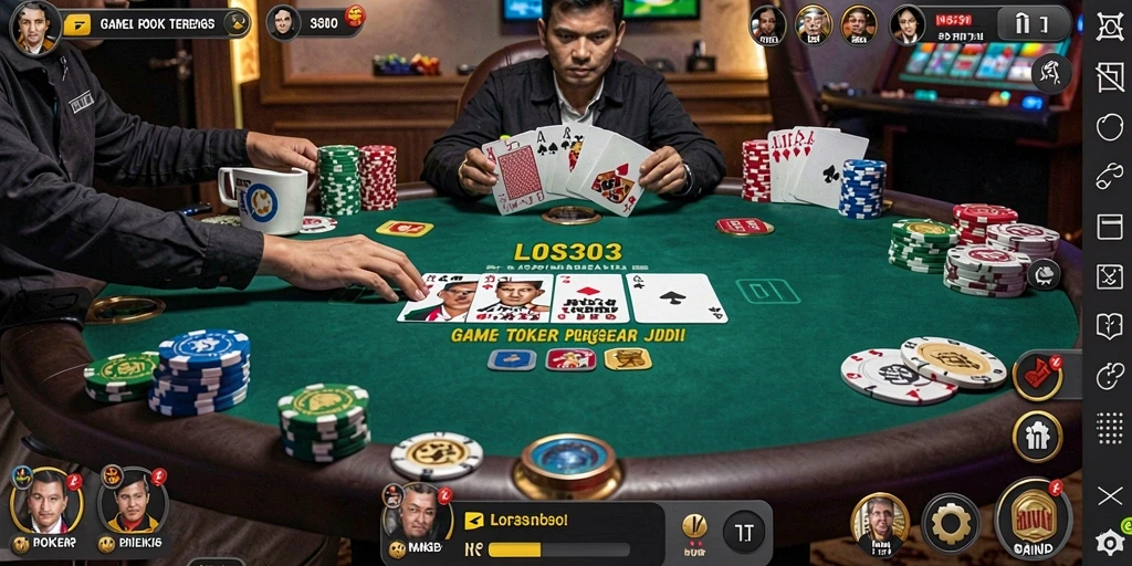 Tampilan gameplay poker yang menarik dan kompetitif.