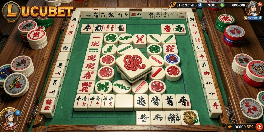 Tampilan screenshot LUCUBET menampilkan serunya bermain Mahjong.