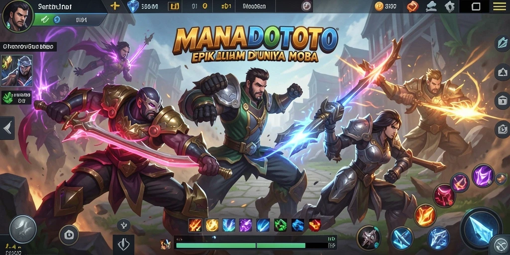Tampilan gameplay seru di MANADOTOTO yang menunjukkan pertarungan karakter.