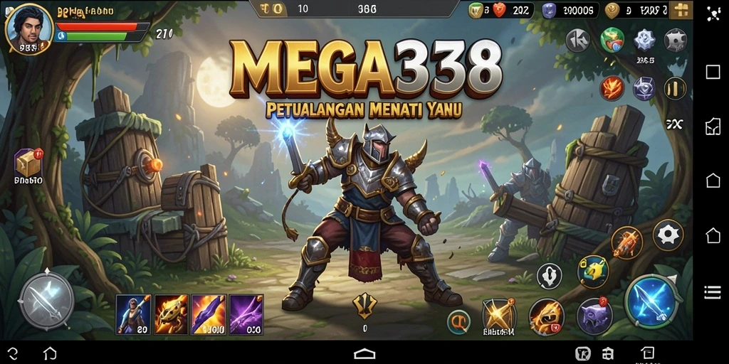 Screenshot gameplay MEGA338 menampilkan aksi petualangan seru di dunia yang luas.