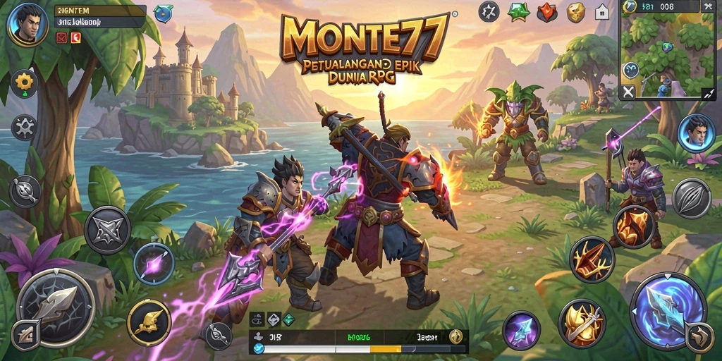 Screenshot gameplay <strong>MONTE77</strong> menampilkan pertarungan epik di dunia RPG yang menakjubkan.