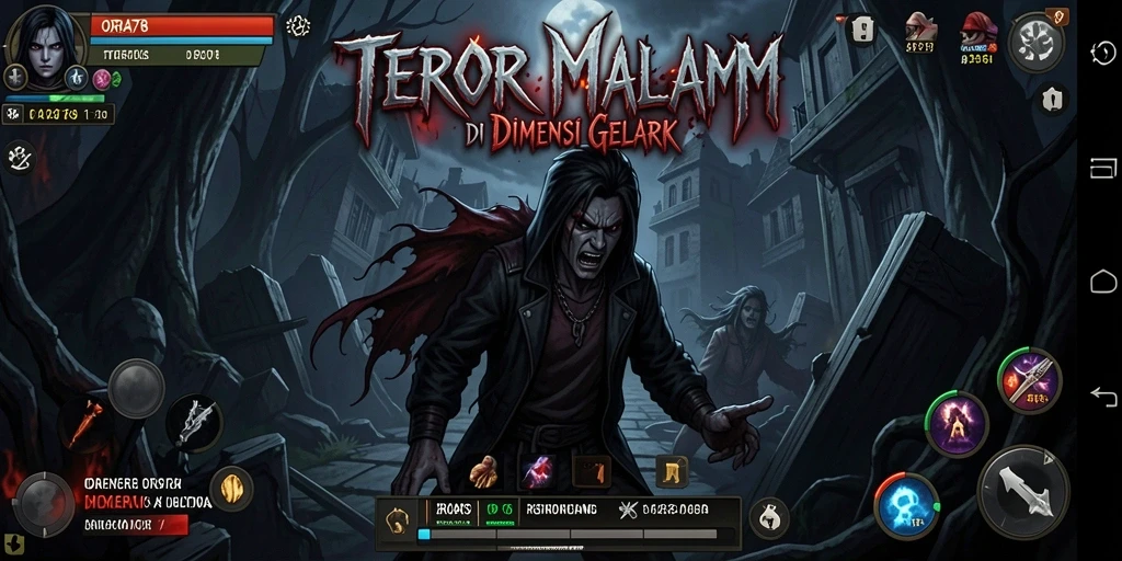 Screenshot utama ORA78 menunjukkan momen menegangkan di dalam ruangan gelap.
