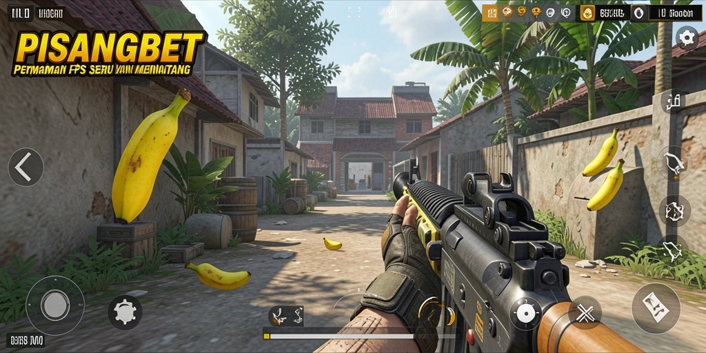 Tampilan gameplay menegangkan PISANGBET dengan aksi FPS yang cepat.