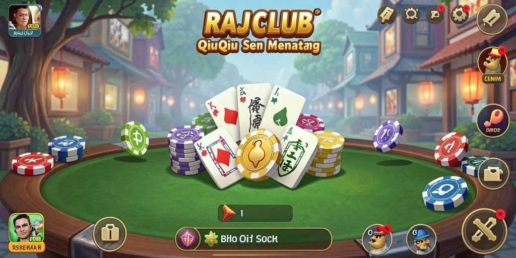 Screenshot gameplay QiuQiu RAJACLUB yang menampilkan keseruan permainan.