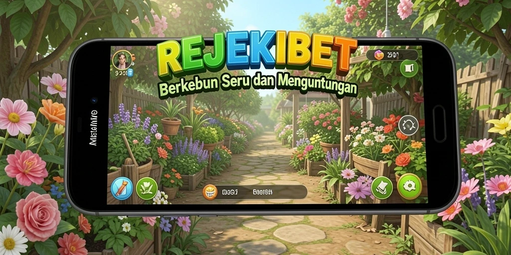 Screenshot utama gameplay <strong>REJEKIBET</strong> yang menampilkan aktivitas bertani.