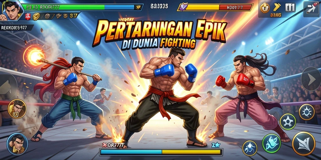 Tampilan seru dari gameplay Fighting di REKOR777.