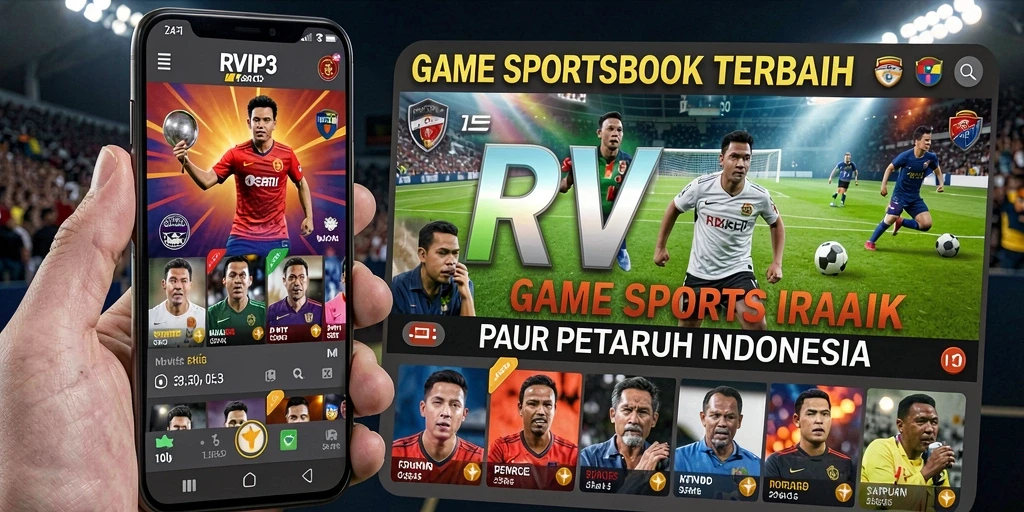 Tampilan screenshot utama RVIP3 yang menunjukkan fitur taruhan olahraga.