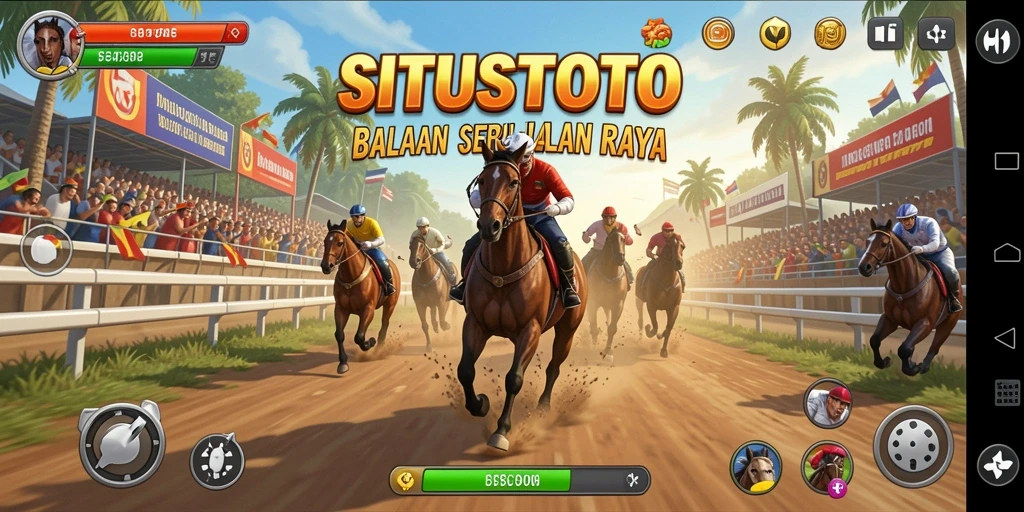 Tampilan screenshot utama game Racing SITUSTOTO yang menampilkan aksi balapan yang seru.