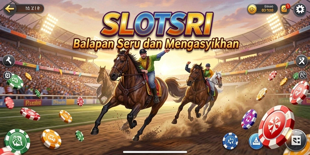 Gameplay SLOTSRI menampilkan aksi balapan yang mendebarkan.
