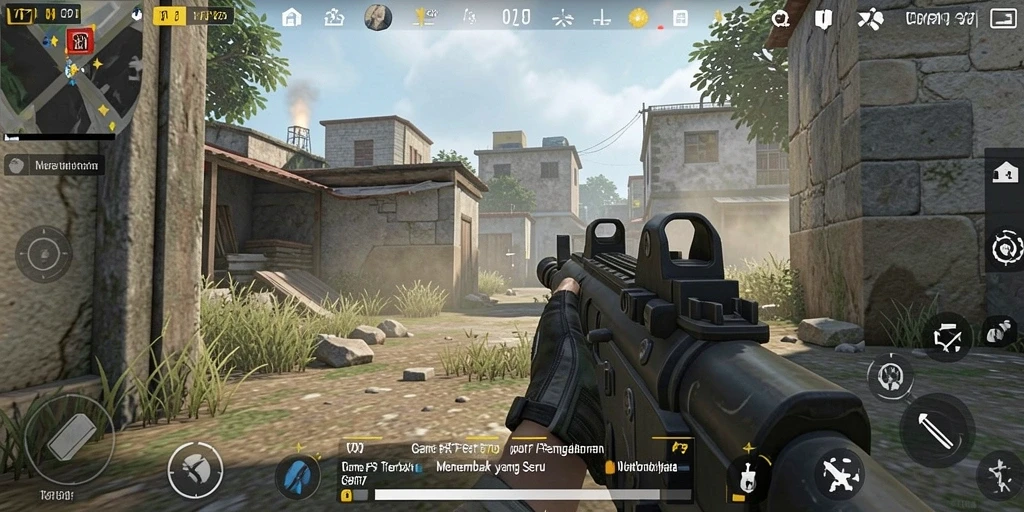 Screenshot utama VM777 menampilkan aksi seru dalam pertempuran FPS.