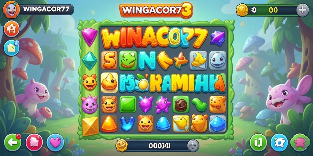 Gameplay seru WINGACOR77 dengan kombinasi Match-3 yang menantang.